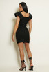 Diamante Frill Ribbed Midi Dress