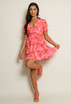 Floral Print Layered Frill Dress