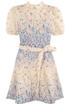 Floral Ditsy Print Belted Day Dress