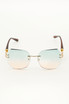 Rimless Sunglasses With Gold Embossed Arm Detail