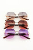 Rimless Sunglasses With Gold Embossed Arm Detail