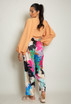 Satin Floral Print Wide Leg Trouser