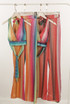 Lurex Stripe Halter Top & Flare Trouser Set