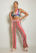 Lurex Stripe Halter Top & Flare Trouser Set