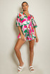 Satin Block Print V Neck Playsuit