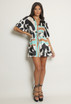 Abstract Print Satin Playsuit