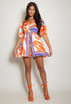 Abstract Print Satin Playsuit