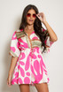 Abstract Print Satin Playsuit