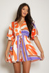 Abstract Print Satin Playsuit