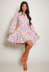 Printed Skater Shirt Dress