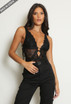 Cut Out Sheer Lace Bodysuit