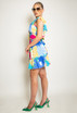 Printed V Neck Wrap Top & Mini Skirt Set