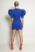 Lace Up Front Puff Sleeve Mini Dress