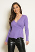 Ribbed Fine Knit Tie Side Top