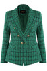 Tweed Woven Double Breasted Blazer