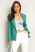 Tweed Woven Double Breasted Blazer