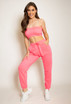 Cropped Bandeau Top And Joggers Set