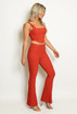 Corset Top And Flare Trouser Set