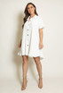 Pleated Shirt Dress with Swing Hemline 