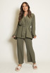 Pleated Belted Blouse & Trouser Set