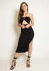 Ribbed Knit Halter Midi Dress