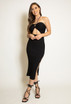 Ribbed Knit Halter Midi Dress
