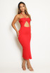 Ribbed Knit Halter Midi Dress