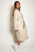 Buckle Cuff Faux Leather Trench Coat 