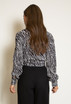 Zebra Print Plisse Blouse