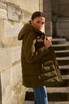 Tiered Hooded Puffer Coat