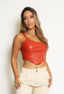 PU Corset Crop Top