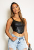 PU Corset Crop Top