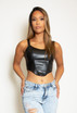 PU Corset Crop Top
