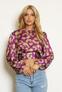 Animal Print Cropped Blouse