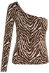 Zebra Print One Shoulder Top