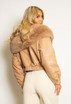 PU Cropped Fur Lined Jacket