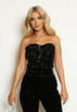 Sequin Bandeau Corset Top