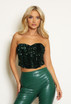 Sequin Bandeau Corset Top
