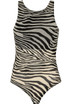 Zebra Print Round Neck Bodysuit