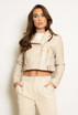 Faux Leather Cropped Biker Jacket