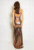 Metallic Cowl Neck Maxi Dress