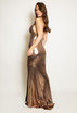 Metallic Cowl Neck Maxi Dress
