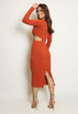 Key Hole Cut Out Midi Dress