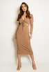 Key Hole Cut Out Midi Dress