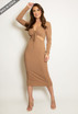 Key Hole Cut Out Midi Dress