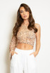 One Shoulder Sequin Crop Top 