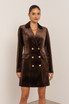 Double Breasted Velvet Blazer Dress