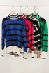 Roll Neck Striped Knitted Jumper