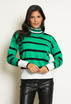 Roll Neck Striped Knitted Jumper