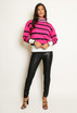 Roll Neck Striped Knitted Jumper